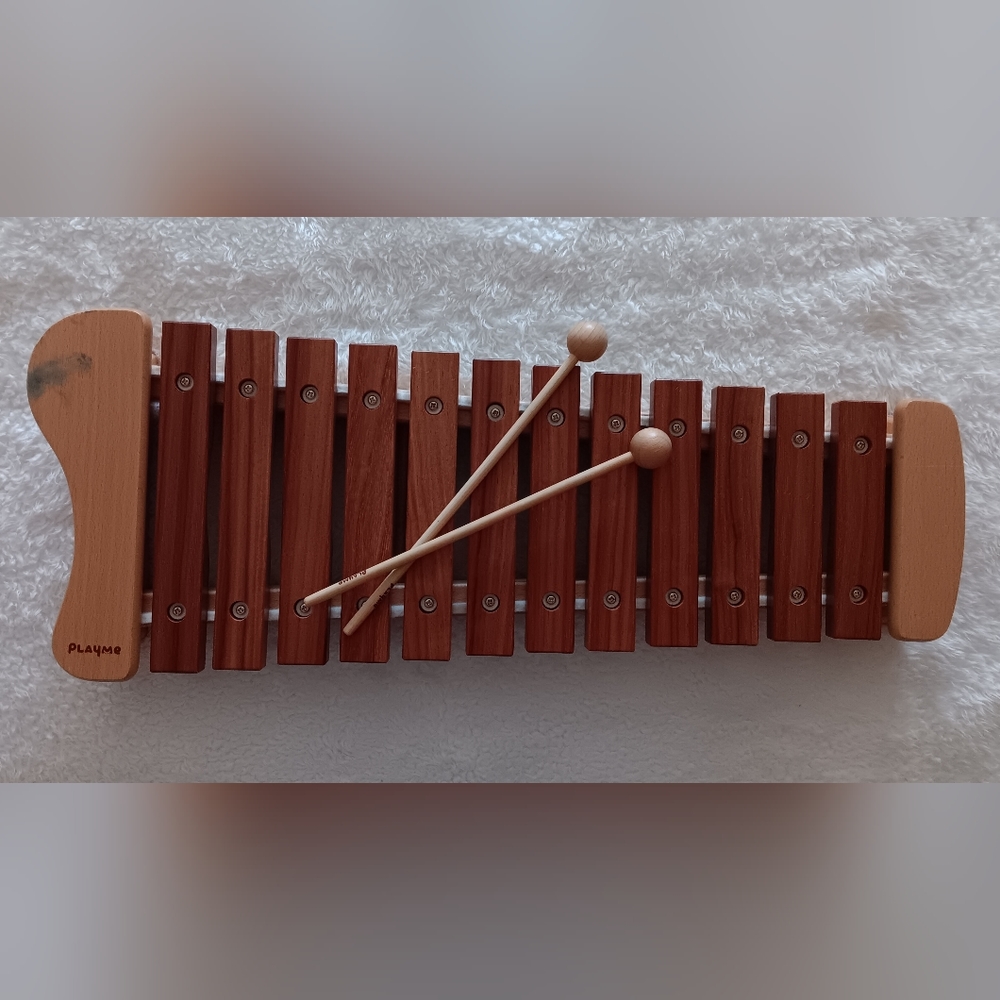 Playme Wooden Xylophone 12 Key Musical Toy With Mallets